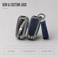Étui de protection en cuir et alliage pour clé de voiture Ford, coque métallique pour porte-clés, logo personnalisé