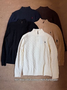 Suéteres de Alta Gama <span class=keywords><strong>Ralph</strong></span> <span class=keywords><strong>Lauren</strong></span> 2026 para Hombre y Mujer, Primavera/Invierno, Cuello <span class=keywords><strong>Polo</strong></span> con Cierre de 1/4 - Product Image 2