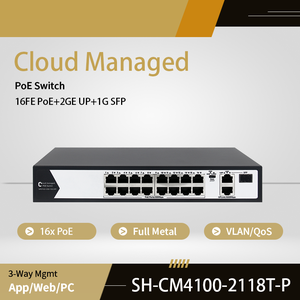 SH LINK Switch PoE Gigabit L2 Administrado en la Nube de 19 Puertos, 16 RJ45, 2 1 SFP, Enlace Ascendente de Fibra, 9.2Gbps, QoS, VLAN - Product Image 2
