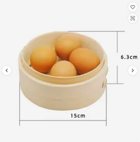 Panier vapeur en bambou naturel, idéal pour la cuisson à la vapeur des dim sum, des bao buns et des légumes, sans danger pour les aliments
