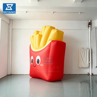 Modèle gonflable de frites, modèle publicitaire de frites utilisé pour la décoration de marché, de festival et la promotion d'ouverture de magasin