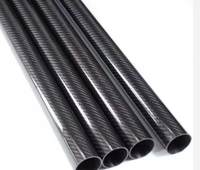 3K sarung kepang serat karbon penuh, tabung bulat tahan panas dengan Diameter dalam 25mm