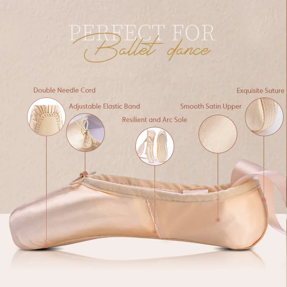 Uni Eropa dan AS Dalam Stok Profesional Stain Balet Pointe Sepatu Dansa Ballerina Sepatu Sandal dengan Bantalan Kaki untuk Anak Perempuan dan Wanita