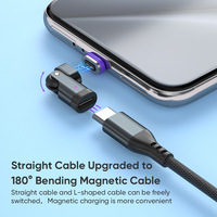 Charge de Type C à Angle droit avec connecteur rotatif à 90/180 degrés 3 en 1 pour iphone Type C Micro USB 240W Adaptateur USB C magnétique