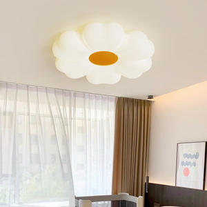 Lámpara de techo con forma de flor para dormitorio de niños, sala de estar, luz de techo de estilo moderno blanco cálido - Product Image 3
