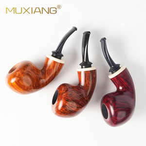 Muxiang Briarwood Smoking Pipe Bent Type Tobacco Pipe With Cumberland Mouthpiece For Men - Product Image 1
