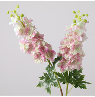 W-A0084 bunga sentuhan asli buatan bunga Delphinium imitasi bunga asli buatan dekorasi pernikahan bunga putih