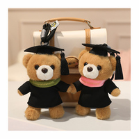 Porte-clés promotionnel en peluche ours de 15 cm pour la remise des diplômes, avec emblème scolaire, cadeau pour la promotion 2026
