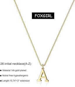 <span class=keywords><strong>Foxgirl</strong></span> or colliers initiaux pour femmes filles, délicat collier lettre en or minuscule pendentif A-Z collier ras du cou à la mode mignon Persona - Product Image 3