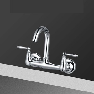 Robinet encastré rétro tout en laiton pour lavabo, robinet d'eau de salle de bain d'hôtel avec <span class=keywords><strong>poignée</strong></span> droite - Product Image 4