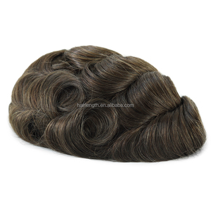 BIO - 0,05-0,06 mm Onzichtbare Toupet Super Dunne Huid Medium Licht 100% Dichtheid Beste Haarstuk Toupet - Product Image 6