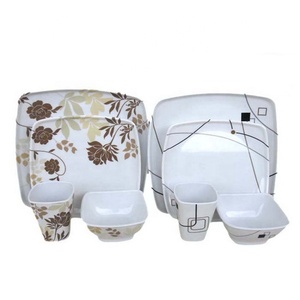 12 Pcs Crockery Hotel and Restaurant <strong>Plastic</strong> Dinnerware <strong>Set</strong> Unbreakable Melamine <strong>Dinner</strong> <strong>Set</strong> - Product Image 1