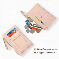 Diskon besar Cossni dompet gelang warna-warni kulit asli dompet tempat kartu motif buaya untuk wanita