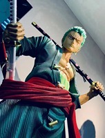 Figura de resina de fibra de vidrio personalizada a tamaño real, figura de una pieza, estatua grande de anime de Zoro y Luffy para colección