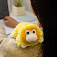 Peluche de Mono Dorado Feiya, Juguete de Peluche Suave Relleno de Poliéster y Algodón PP, Decoración de Escritorio, Almohadilla para Muñeca, Regalo de Navidad