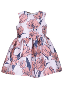 Fábrica de Vestidos de Niña en Guangzhou, Vestido Mini Tipo A con Estampado de Lazo Otoñal de Princesita, Jacquard de Poliéster Personalizado - Product Image 3