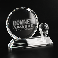 NOUVEAU Trophée de baseball en cristal durable de grande taille, de forme ronde, avec technique de sablage