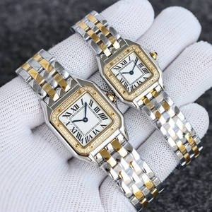 Reloj de pulsera <span class=keywords><strong>para</strong></span> <span class=keywords><strong>mujer</strong></span>, estilo clásico retro, cuadrado, con diamantes incrustados, estilo romano, <span class=keywords><strong>para</strong></span> parejas, con correa de acero <span class=keywords><strong>para</strong></span> hombre. - Product Image 4