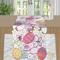 OWENIE – chemin de table brodé de pâques, drapeau de fête, décoration de mariage, de maison, nappe, tapis de table