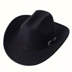 Sombreros de Vaquero Negros de Texas al por Mayor, Estilo Nuevo 2022, Material de Poliéster y Algodón, para Adultos - Product Image 6