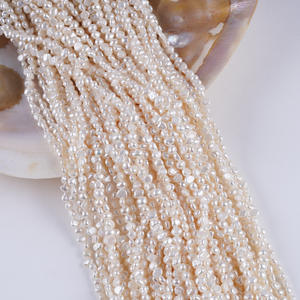 Promotion pour perles de culture d'eau douce blanches naturelles de 3 à 3,5 mm, perles de pomme de terre DIY, accessoires de collier semi-finis, perles d'eau douce blanches - Product Image 3