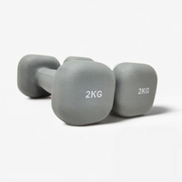 Ensemble d'haltères en vinyle et néoprène de forme carrée, 1kg, 2kg, 3kg, équipement de fitness, ensemble d'haltères enduits de vinyle multicolore pour femmes