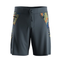 Shorts de surf en gros, extensibles 4 directions, coupe longue, grandes tailles, avec empiècements latéraux en mesh ventilé, coupe athlétique pour adultes et jeunes