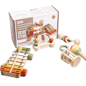 Set di 7 Strumenti Musicali in Legno per Bambini Certificato EN71 Gioco Educativo <span class=keywords><strong>Montessori</strong></span> per l'Apprendimento Sensoriale della Musica - Product Image 2