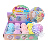 Jouet fantaisie en promotion : Balle anti-stress en pectine tricolore en forme de raisin, jouet à presser, nouveau style, jouet souple, cadeaux de fête