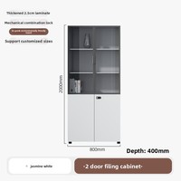 Archivador de Oficina de Madera con Puertas de Vidrio Transparente, Candado, Diseño Moderno y Simple, Librero de Almacenamiento para Uso Comercial