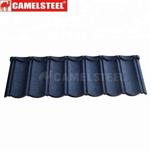 Tuiles <span class=keywords><strong>de</strong></span> toiture <span class=keywords><strong>en</strong></span> métal ondulé revêtu <span class=keywords><strong>de</strong></span> pierre noire et grise, résistantes à la chaleur, avec pierre colorée pour 30 ans - Product Image 5