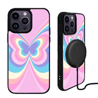 Magnifique coque de téléphone magnétique 2D par sublimation avec logo personnalisé Papillon pour iPhone 17, 17 Pro, 17 Pro Max, 17 Air, 18, 18 Pro, 18 Pro Max