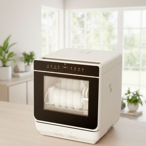 Lave-vaisselle de table électrique automatique avec 6 programmes de nettoyage, contrôle tactile, ventilateur d'eau 4,5 L, méthode de séchage PTC, grande capacité - Product Image 2