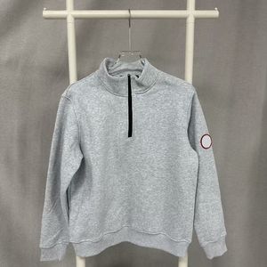 Sudadera con Capucha <span class=keywords><strong>de</strong></span> Forro Polar con Cierre <span class=keywords><strong>de</strong></span> Media Cremallera, Color Sólido, Logotipo <span class=keywords><strong>de</strong></span> Emblema <span class=keywords><strong>de</strong></span> <span class=keywords><strong>Ganso</strong></span>, Manga Larga para Hombre y Mujer, Más Vendida - Product Image 3