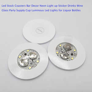 Sous-verres LED lumineux pour bar, décoration néon, autocollants lumineux pour boissons, verres à vin, fournitures de fête, lumières LED pour bouteilles d'alcool - Product Image 2