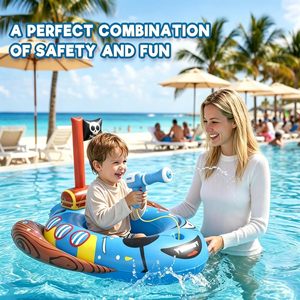 Pirate Ship <b>Inflatable</b> Kids Pool Float with Water Gun for Summer Water Play - Product Image 5