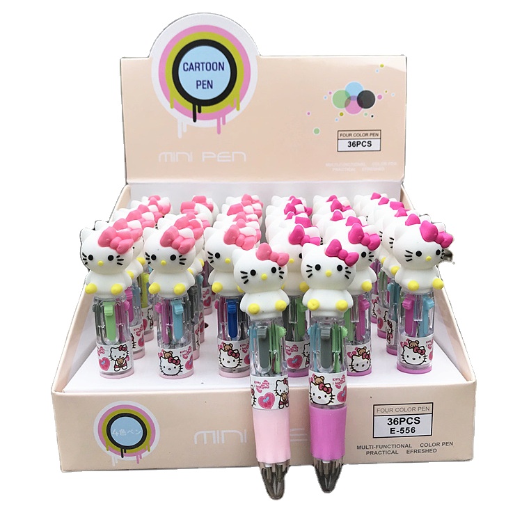 Настраиваемая многоцветная ручка шариковая ручка симпатичная мультяшная Четырехцветная шариковая ручка