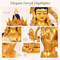 Statue de Bouddha Tara verte faite à la main, directement de l'usine, sculpture artisanale en laiton pour la décoration de la maison et de l'autel du temple