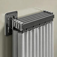 Rideau de douche pliable personnalisé 3/4/5 volets en tissu polyester imperméable, sans perçage, réglable pour salle de bain, camping-car, hôtel, cloison de séparation