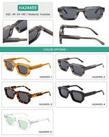 HA24455 Nouvelle Arrivée Vente en Gros Lunettes de Soleil Polarisées TAC Personnalisées Montures Carrées Vintage Premium en Acétate Épais