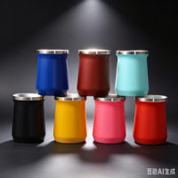 Tasse isotherme à double paroi en acier inoxydable 8oz pour Yerba Maté, finition mate multicolore