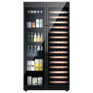 Morden Thương Mại Hiển Thị Đôi Glass Door Wine Cooler 2 Cửa Bar Có Thể Rượu Bia Tủ Lạnh Tủ