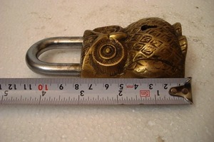 Owl Guardian Oval Brass & Stainless Steel Waterproof <b>Padlock</b> with Keys Secure Functional & Stylish - Product Image 4