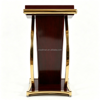 Podiums modernes rouge-brun, plateformes de présentation, tables d'accueil et bureaux d'hôtes peuvent tous être personnalisés.