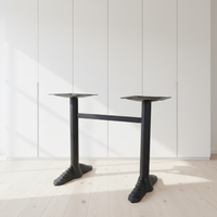 Pieds de table à double tube réglables contemporains pour table à manger, avec boulons de nivellement verrouillables, en fer robuste, socle de bureau personnalisable