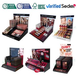 कस्टम फोल्डेबल कार्डबोर्ड कॉस्मेटिक डिस्प्ले स्टैंड पोर्टेबल पॉप फ्लोर रिटेल स्टोर उत्पाद सौंदर्य मेकअप पेपर डिस्प्ले रैक - Product Image 4