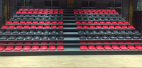 Banc télescopique peu encombrant, banc de gym rétractable, banc empilable, hauteur réglable, structure en acier métallique pour les lieux de sport en intérieur