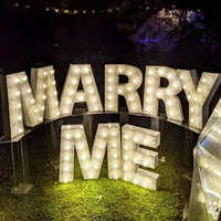 Marry Me 3d 4ft 3ft Decoracion personnalisé mariage Led lettre signe ampoules chapiteau lettres d'amour de haute qualité