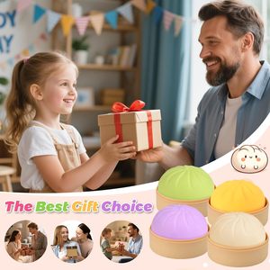 Cute Smile Face Bun Bao Pu <b>Squishy</b> Stress Ball Simulation Food Dumpling Fidget Toy Unisex 14 Years & up - Product Image 6