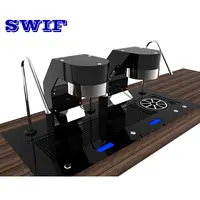 أزياء سهلة التشغيل مجموعة مزدوجة سطح المكتب التجاري ماكينة القهوة تحت الطاولة ماكينة إسبريسو